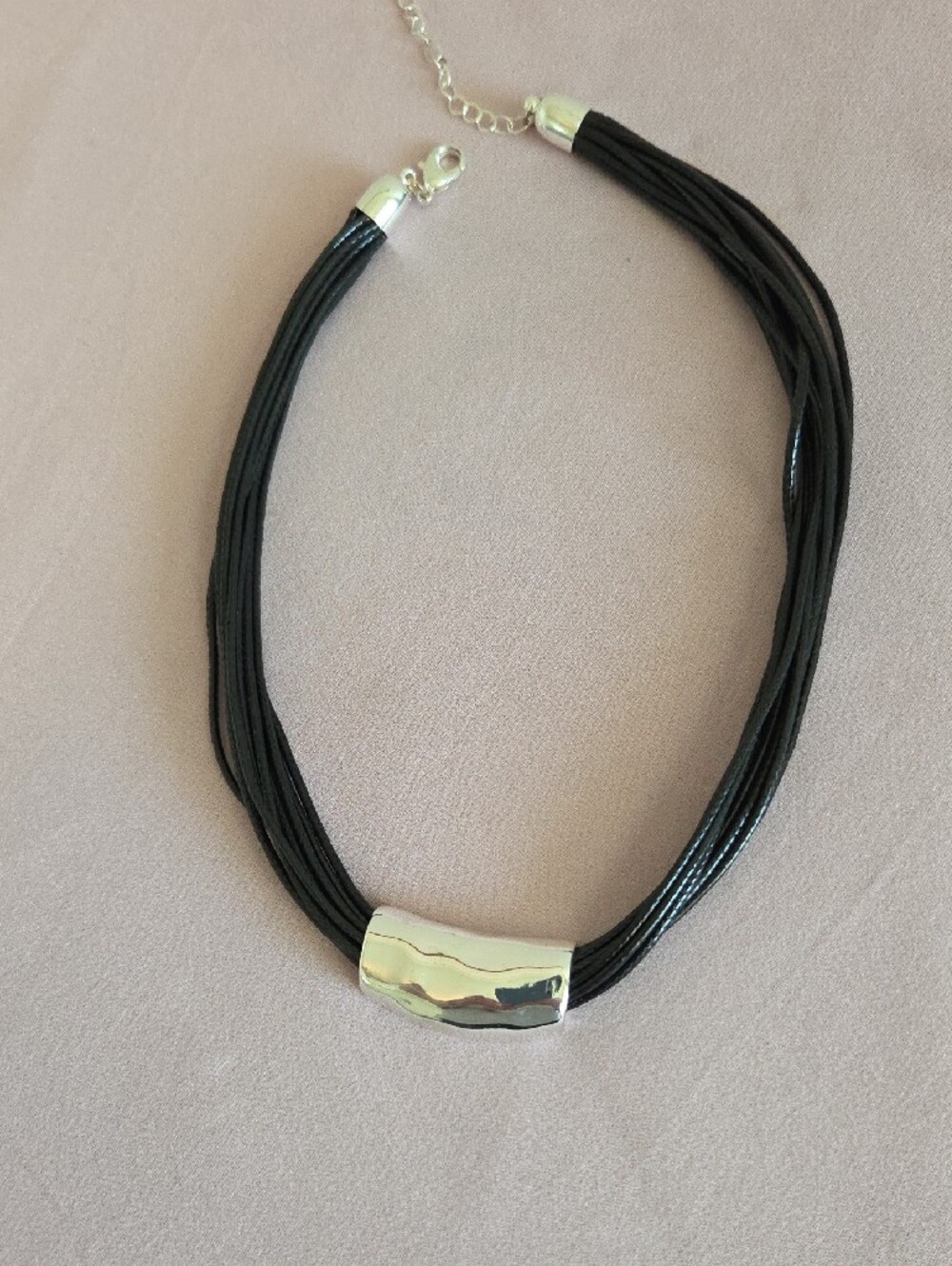Stitch Fix Corey Corded Collar Statement Necklace Black Silver
